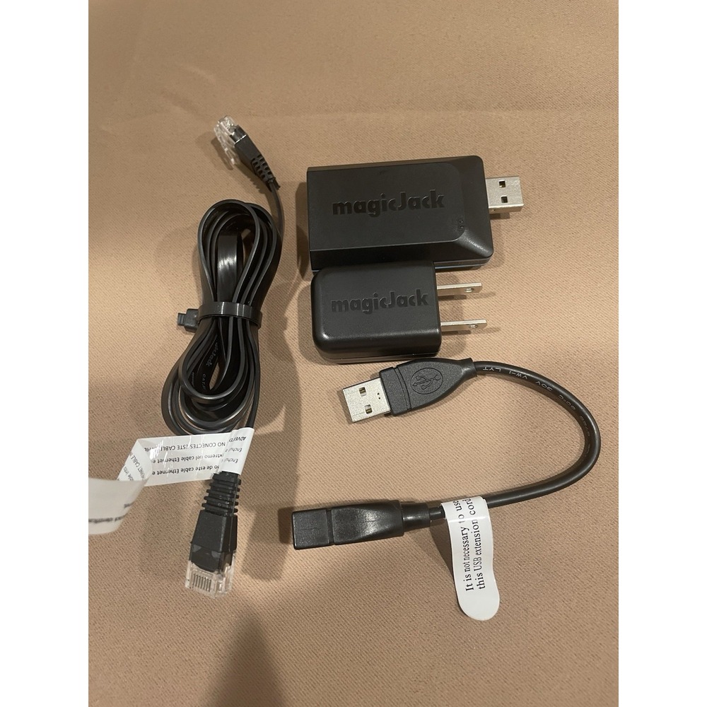 magicJack Plus K1103 VoIP Adapter Kit w/ Power Supply & Cables - Untested